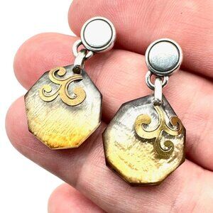 Brighton Womens Earrings Shell Shimmer Chandelier Silver Pierced Earrings
